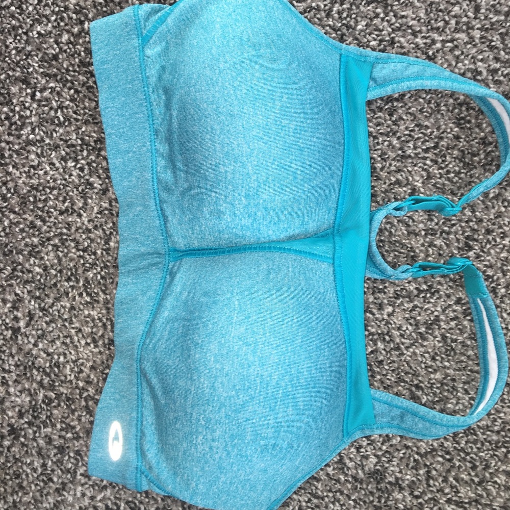 light blue sports bra